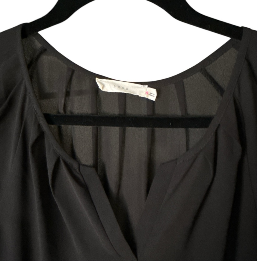 EUC Lush Black Long Sleeve Blouse size Small - Picture 2 of 4